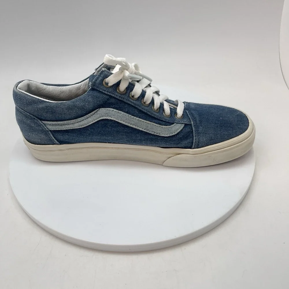 Vans Old Skool Mens‎ 8 Blue Athletic Skate Canvas Suede Shoes Sneakers 721278